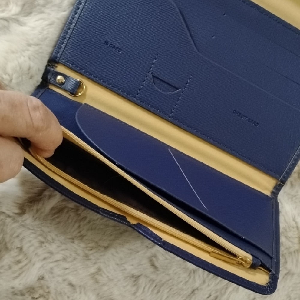 Chic Navy Blue Women's Clutch Organizer Or Passport Agenda Holder - Picture 7 of 10